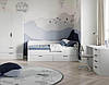 Ліжко Хеппі Білий глянець з шухлядами 0,9х1,9 з каркасом, фото 3