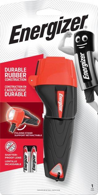 Ліхтар ручний Energizer Impact Rubber 2AAA, ударостійкий корпус, світлодіодний, живлення від 2xAAA, портативний LED ліхтарик для д, фото 1