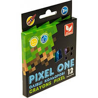 Мелки восковые Школярик Crayons Pixel One 12 цв