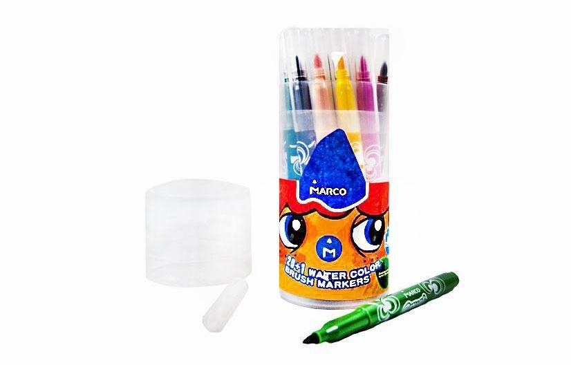 Фломастери-пензлики Marco Super Washable 21 кол пластик банка, фото 1