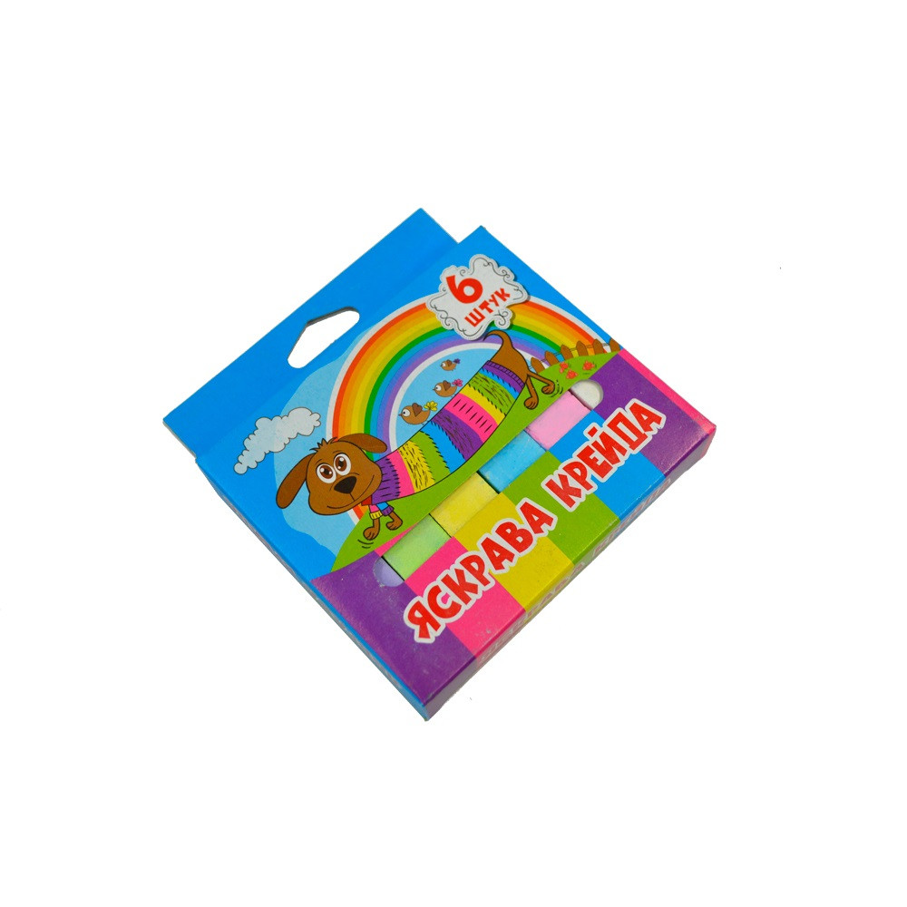 Крейда кольорова Jumbo 6 шт iTEM квадратна уп.картон, фото 1