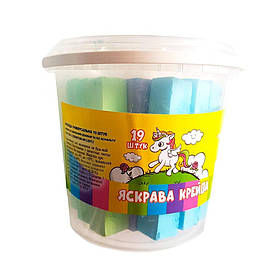 Крейда кольорова Jumbo 19 шт iTEM квадратна відерце