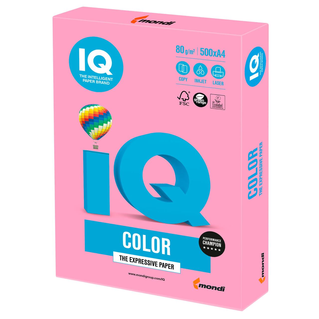 Папір кольоровий А4 IQ Color 160 г/м2 PI25 пастель рожевий 250 арк, фото 1