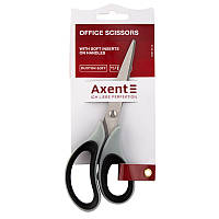 Ножницы 16,5 см Axent Duoton Soft резин.вставки, серо-черные
