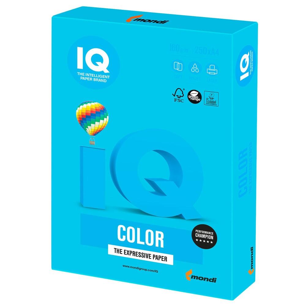 Папір А4 IQ Color AB48 насичений блакитний 160 г/м2 250 арк, фото 1