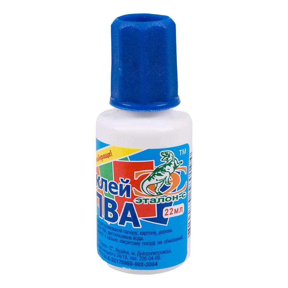 Клей ПВА з пензликом Еталон 22 мл, фото 1