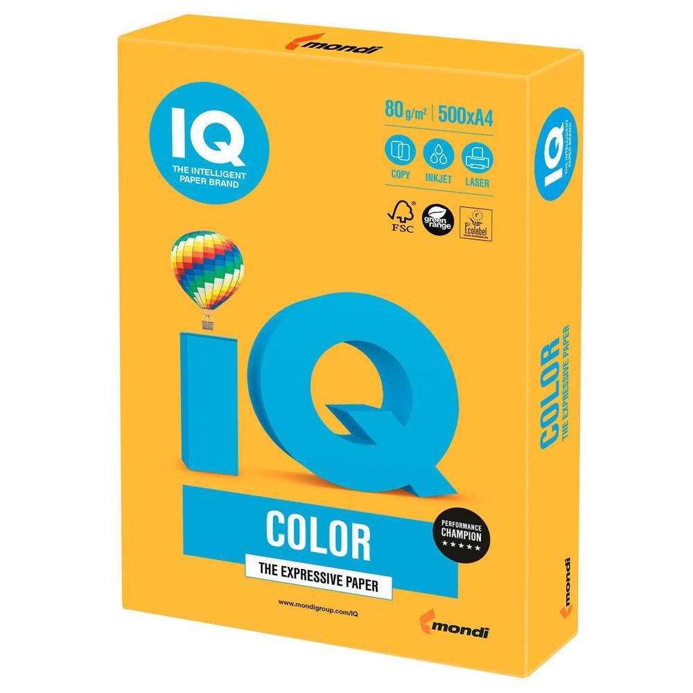 Папір кольоровий А4 IQ Color 80 г/м2 NEOOR неон помаранчевий 500 арк, фото 1