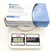 Нитриловые перчатки Medicom, плотность 3.5 г. - SafeTouch Advanced Black - Чёрные (100 шт) M (7-8)