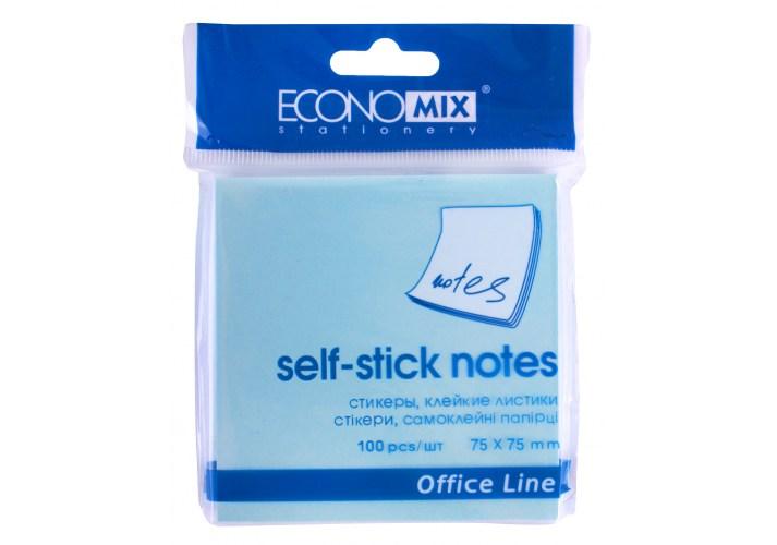 Блок Бумаги с Липким Слоем Economix 75*75*100 Л Голубой Пастель ...