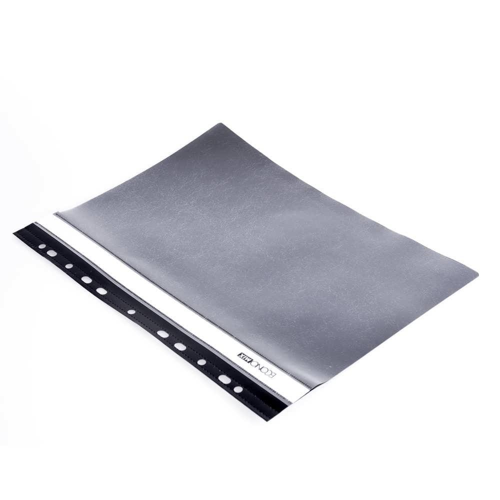 Швидкозшивач А4 з перф. Economix, помаранч чорний, фото 1