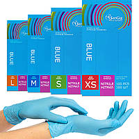 Нитриловые перчатки SanGig, плотность 3.5 г. - голубые (100 шт)