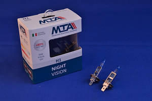 Лампа автомобільна H1 12 V 55 W P14.5S NIGHT VISION + 80% (2 шт.) (ближня/даля, протитуманна) MTA 80115 NVB21