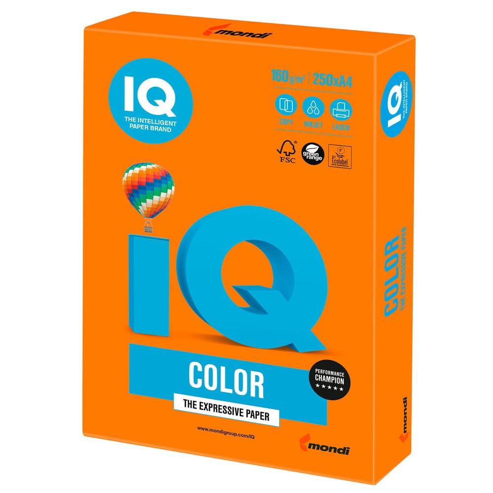 Папір А4 IQ Color OR43 насичений помаранчевий 160 г/м2 250 арк, фото 1