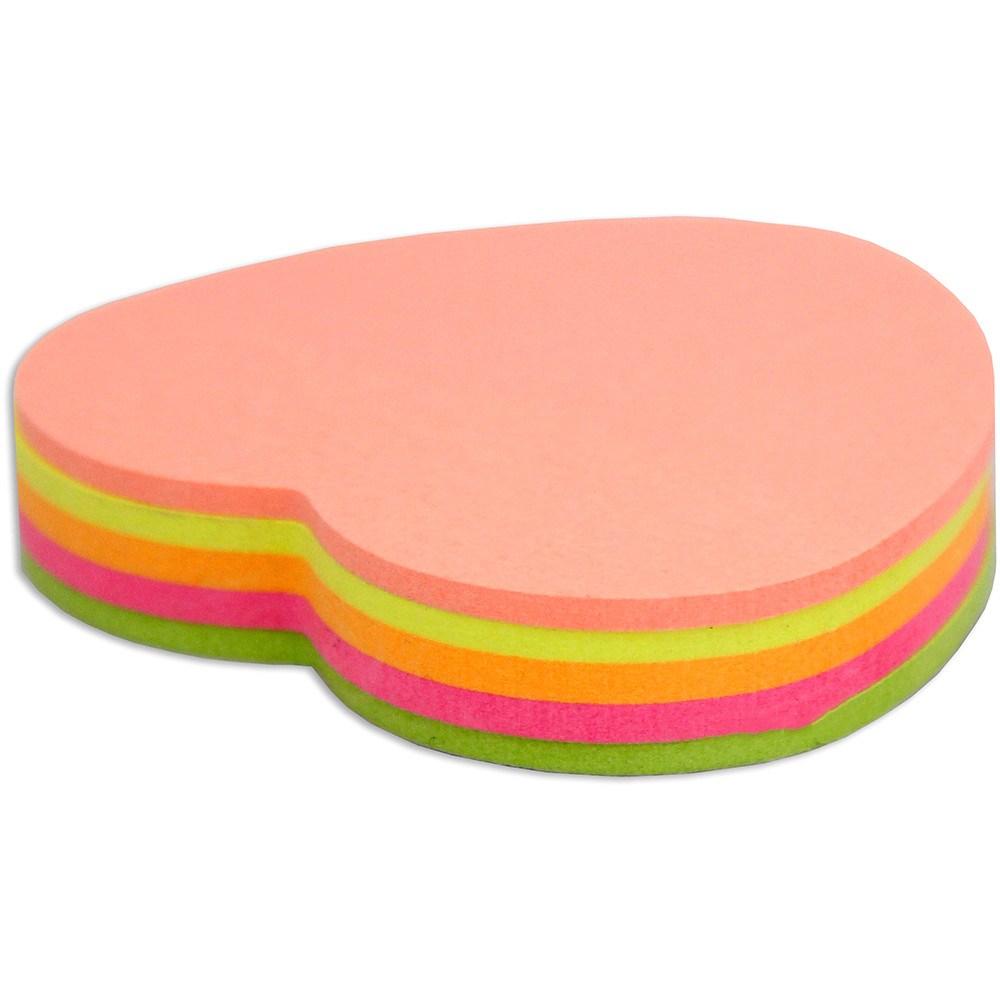 Блок паперу з липким шаром Economix Серце 45*50*80 арк 4 кольори неон, фото 1