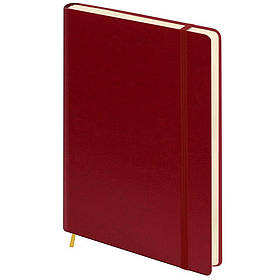 Щоденник недат. на гумці А5 екошкіра лінія бордо