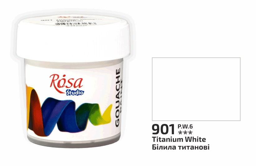 Гуаш художня білила титанові 20 мл Rosa Studio