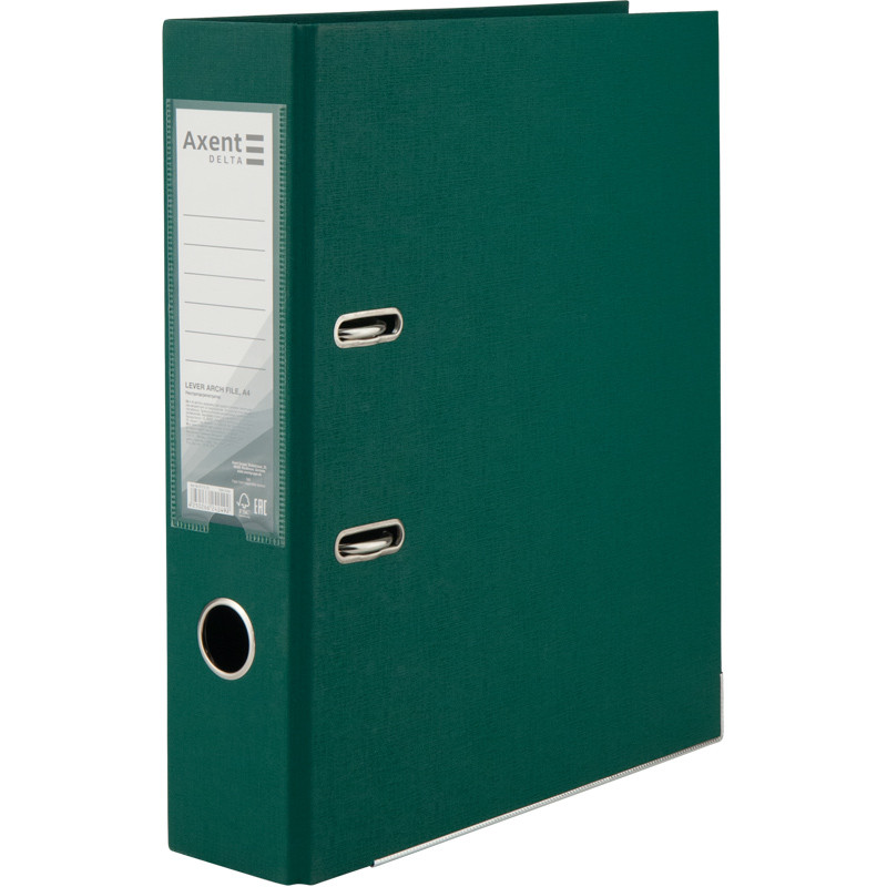 Папка-реєстратор А4 75 мм двостор. Delta, темно-зелена, фото 1
