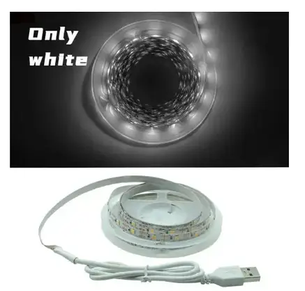 Світлодіодна стрічка з USB 2835 LED 300см. білий, фото 1