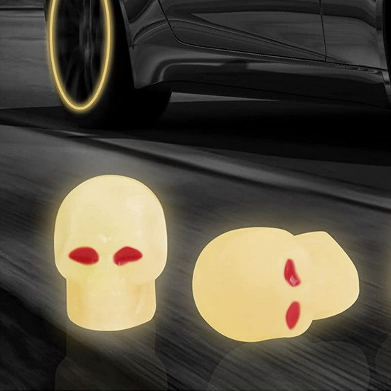 Фосфорные Колпачки на Ниппель для Велосипеда, Скутера, Мото Neon Череп ...