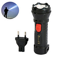 Ліхтарик акумуляторний 1W "Gold Kama 108" Чорний, світлодіодний ліхтар ручний з адаптером