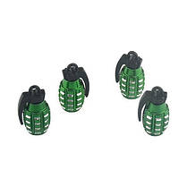 Ковпачки захисні на ніпель автомобіля Alitek Лимонка Green/Silver (4 шт.), фото 3