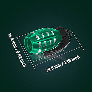 Ковпачки захисні на ніпель автомобіля Alitek Лимонка Green/Silver (4 шт.), фото 2