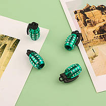 Ковпачки захисні на ніпель автомобіля Alitek Лимонка Green/Silver (4 шт.), фото 4