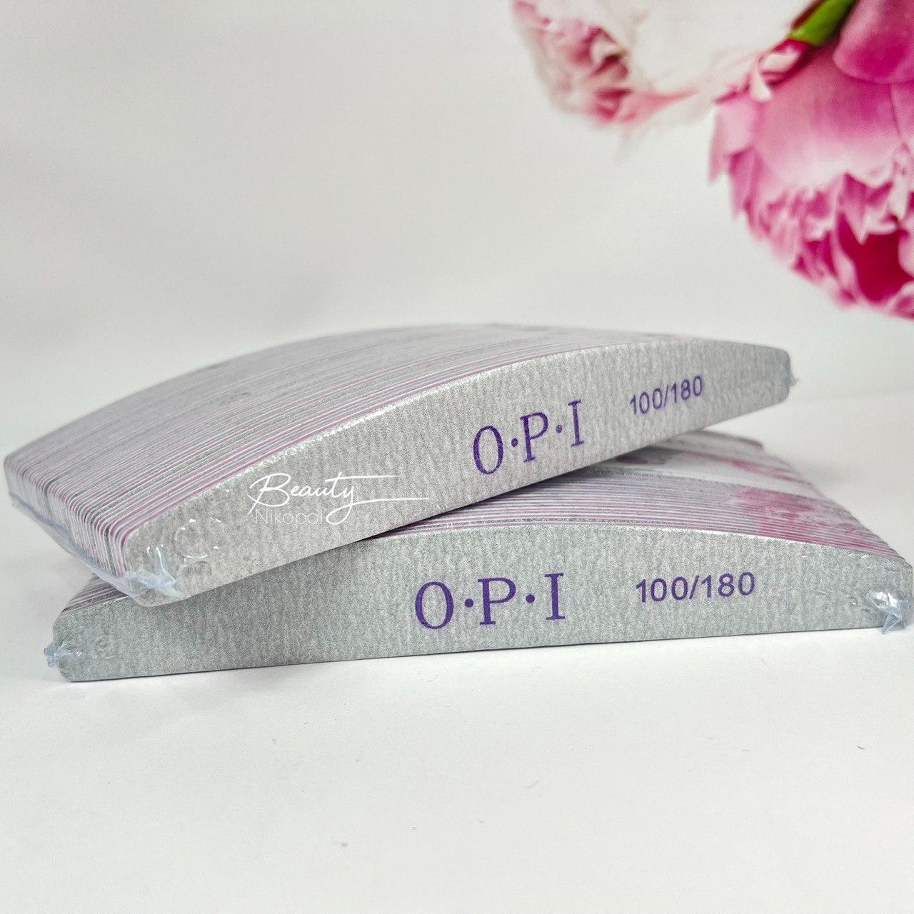 Пилка для нігтів OPI півколо 100/180 упаковка (25 шт), фото 1