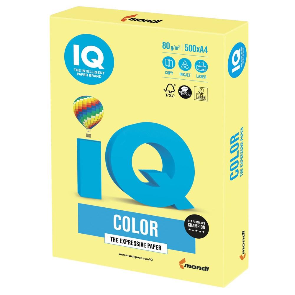 Папір кольоровий А4 IQ Color 80 г/м2 ZG34 середній жовтий, фото 1