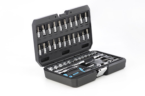 Набор Насадок (инструментов) Торцевых C Трещоткой CrV 1/4 (90Т) (46шт ...