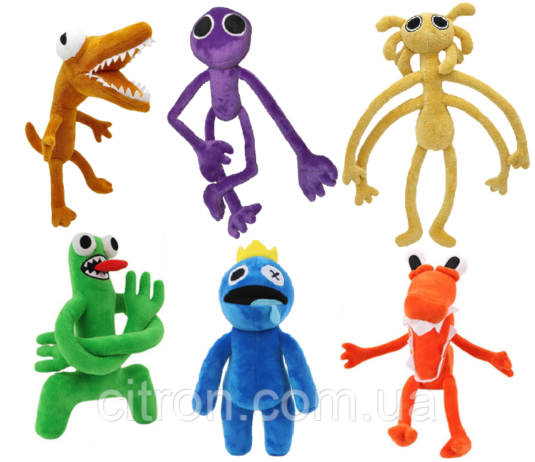 Набір Райдужні Друзі 6 штук, м'які іграшки з Roblox 30 см висота.