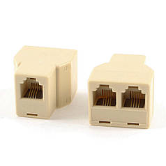 Спліттер конектор розгалужувач звита пара RJ11, RJ45 1x2 Female (4 Pin)