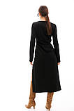 Жіноча довга чорна сукня з розрізом, фото 4