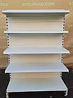 Торгові двосторонні (острівні) стелажі «ТЕГОМЕТАЛ» 150х100 см., кремові, Б/у, фото 7