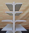 Торгові двосторонні (острівні) стелажі «ТЕГОМЕТАЛ» 150х100 см., кремові, Б/у, фото 4