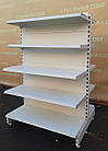 Торгові двосторонні (острівні) стелажі «ТЕГОМЕТАЛ» 150х100 см., кремові, Б/у, фото 6