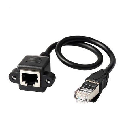 ОЧЕНКА! Кабель перехідник з'єднувач LAN RJ45 Male — RJ45 Female 8 Pin (30 см), фото 1