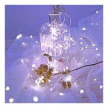 Світлодіодна гірлянда USB LED Крапля роси на дроті 10 м на 100 лампочок холодне світло, фото 4