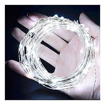 Світлодіодна гірлянда USB LED Крапля роси на дроті 10 м на 100 лампочок холодне світло, фото 5