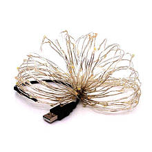 Світлодіодна гірлянда USB LED Крапля роси на дроті 5 м 50 лампочок холодне світло