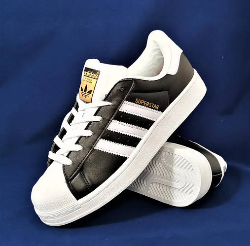 Купить Кроссовки мужские Adidas Superstar черные, кеды Адидас Суперстар ...