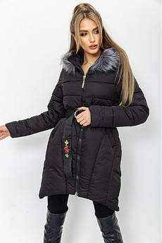 Жіноча куртка зимова на синтепоні чорна                                                              152659M