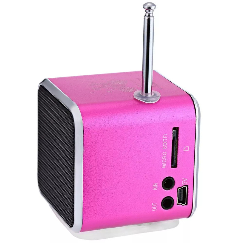 Портативная колонка TD-V26 c Fm-радио, Bluetooth , Разъемами micro SD/TF/USB, RGB-подсветка, розовая - фото 4 - id-p1733139339