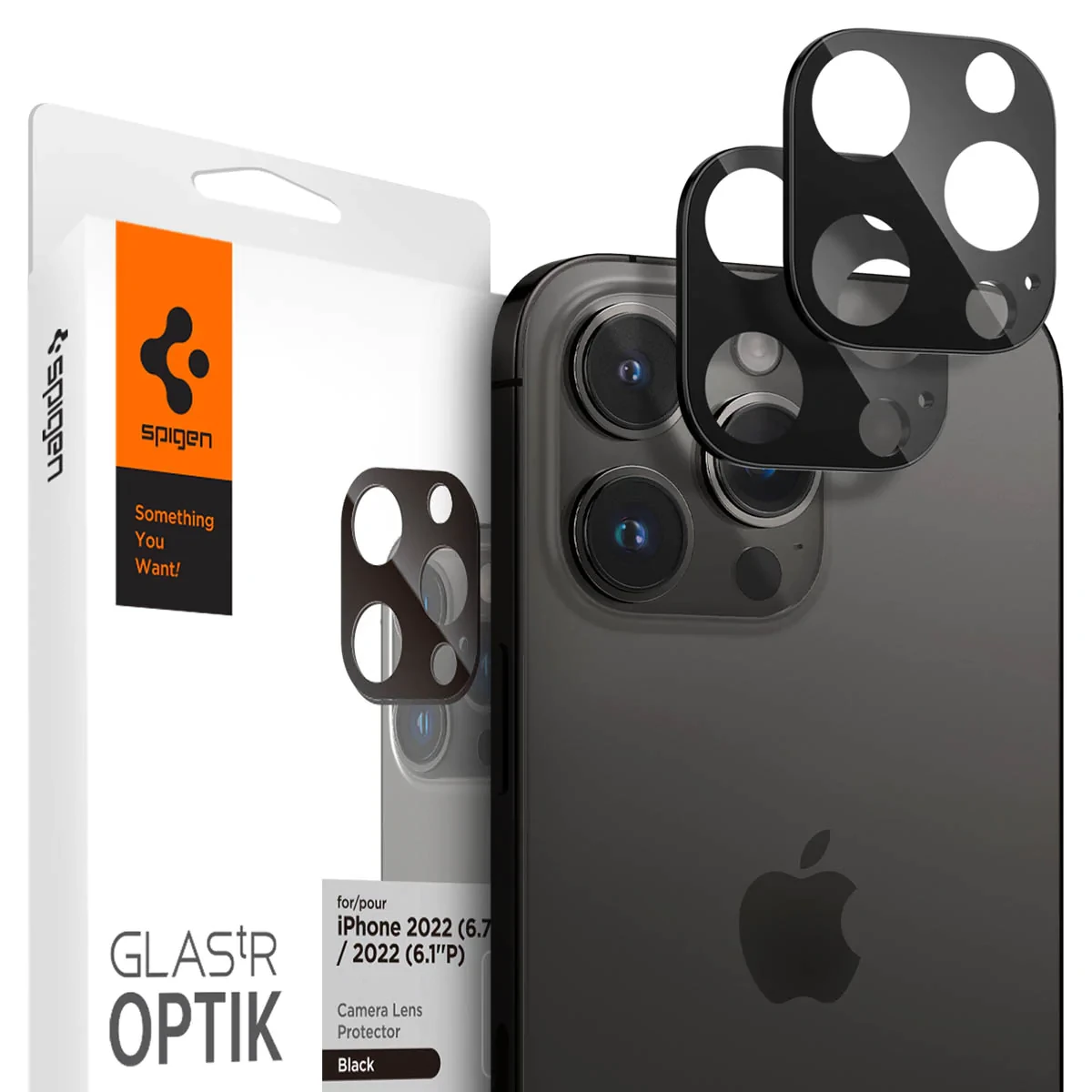 Захисне скло Spigen для камери iPhone 14 Pro/14 Pro Max - Optik Camera Lens (2шт), Black (AGL05273)