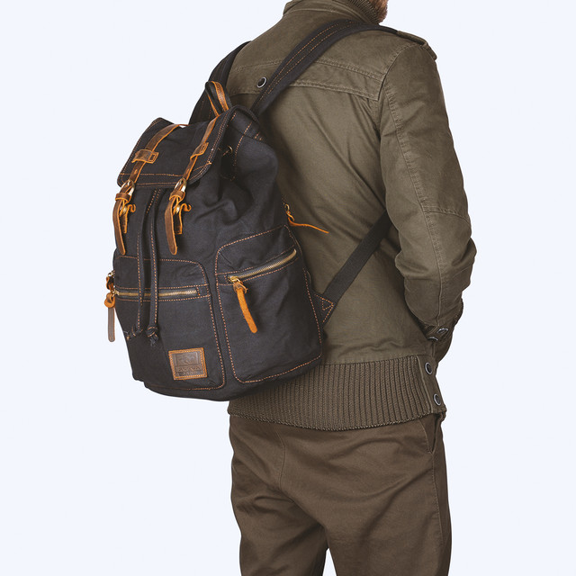Фото рюкзак чоловічий Augur міський вінтажний чорний