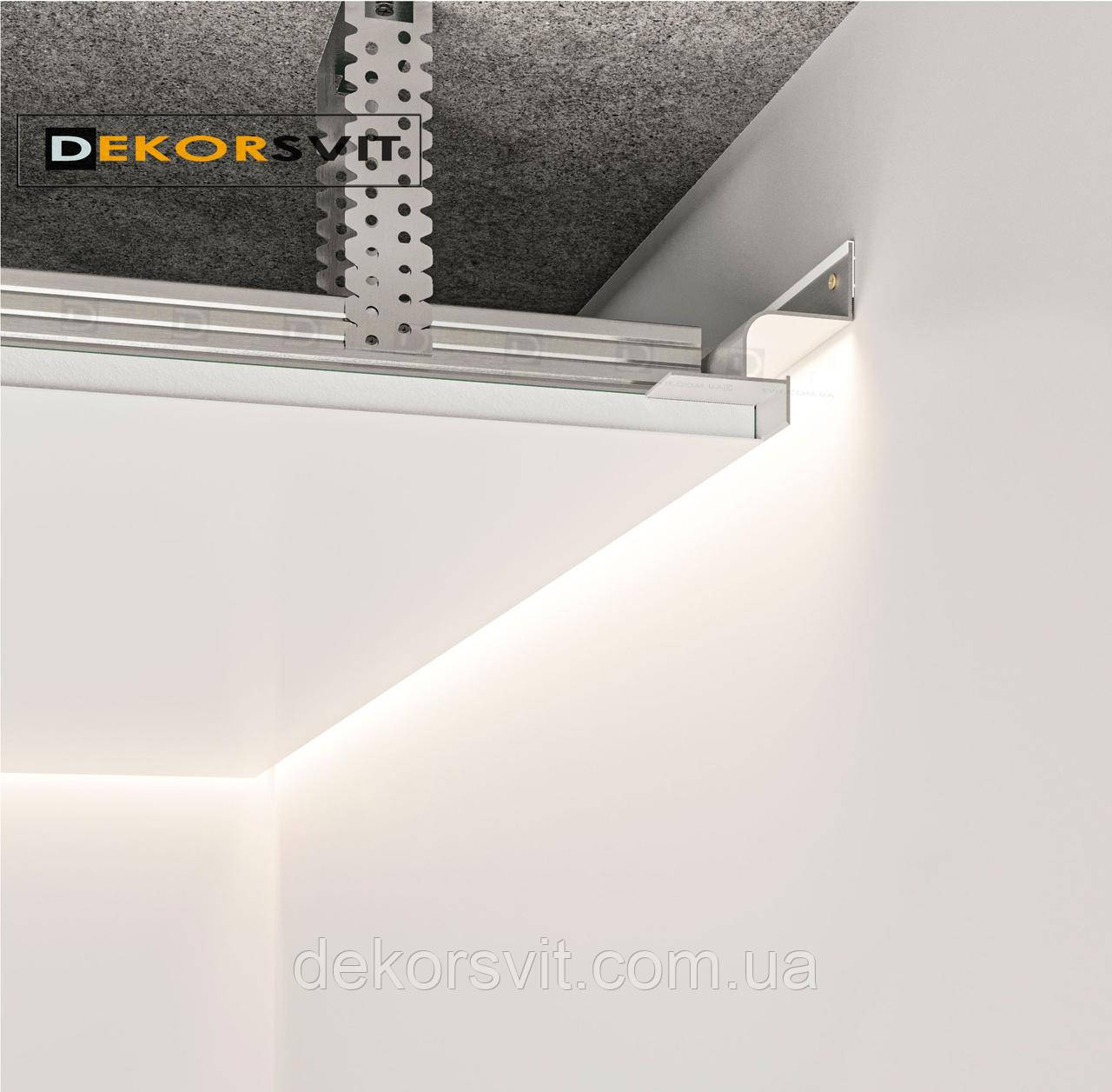 Профіль тіньового шва 18 мм АСТ218 із каналом для Led стрічки, 18*33мм
