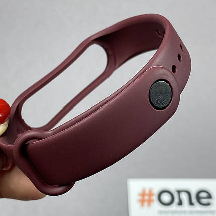 Ремінець для Xiaomi Mi Band 7 силіконовий ремінець для фітнес браслета сяомі мі бенд 7 бордовий BND, фото 3
