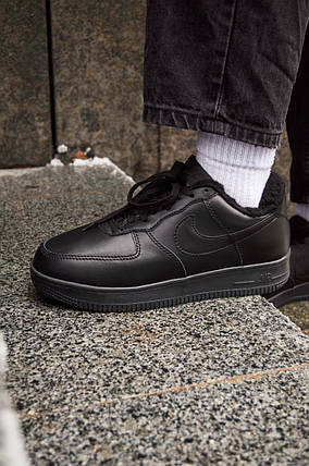 Чоловічі кросівки Nike Air Force 1 Black Winter Найк Аїр Форс 1 Блек Вінтер 43, фото 2