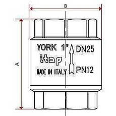 Клапан зворотного ходу води ITAP 1 1/4 ⁇ YORK 103, фото 3