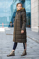 Зимний пуховик женское пальто стеганое хаки тинсулейт цвет черный размер 42-58